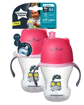 Tommee Tippee Soft Sippee Free Flow Transition Cup Pink 230ml